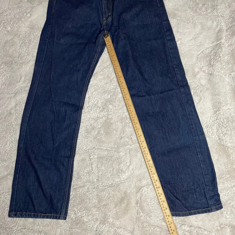 Levis 505 Regular Fit Straight Leg Dark Wash Indigo Denim Jeans Mens 36x30